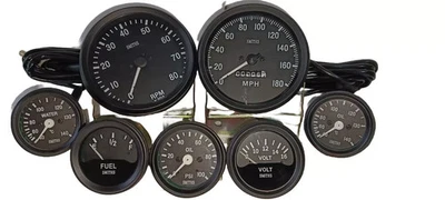 Smiths Kit 52mm Temp Oil Temp Oil Fuel Volt Speedo MPH +Tacho 100mm Black - Image 1 of 4