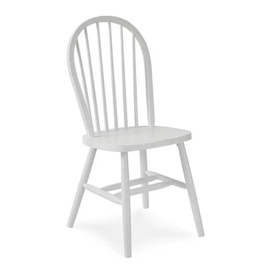  Solid Wood Windsor High SpindleBack Dining Chair with Plain Legs White - Image 1 of 4