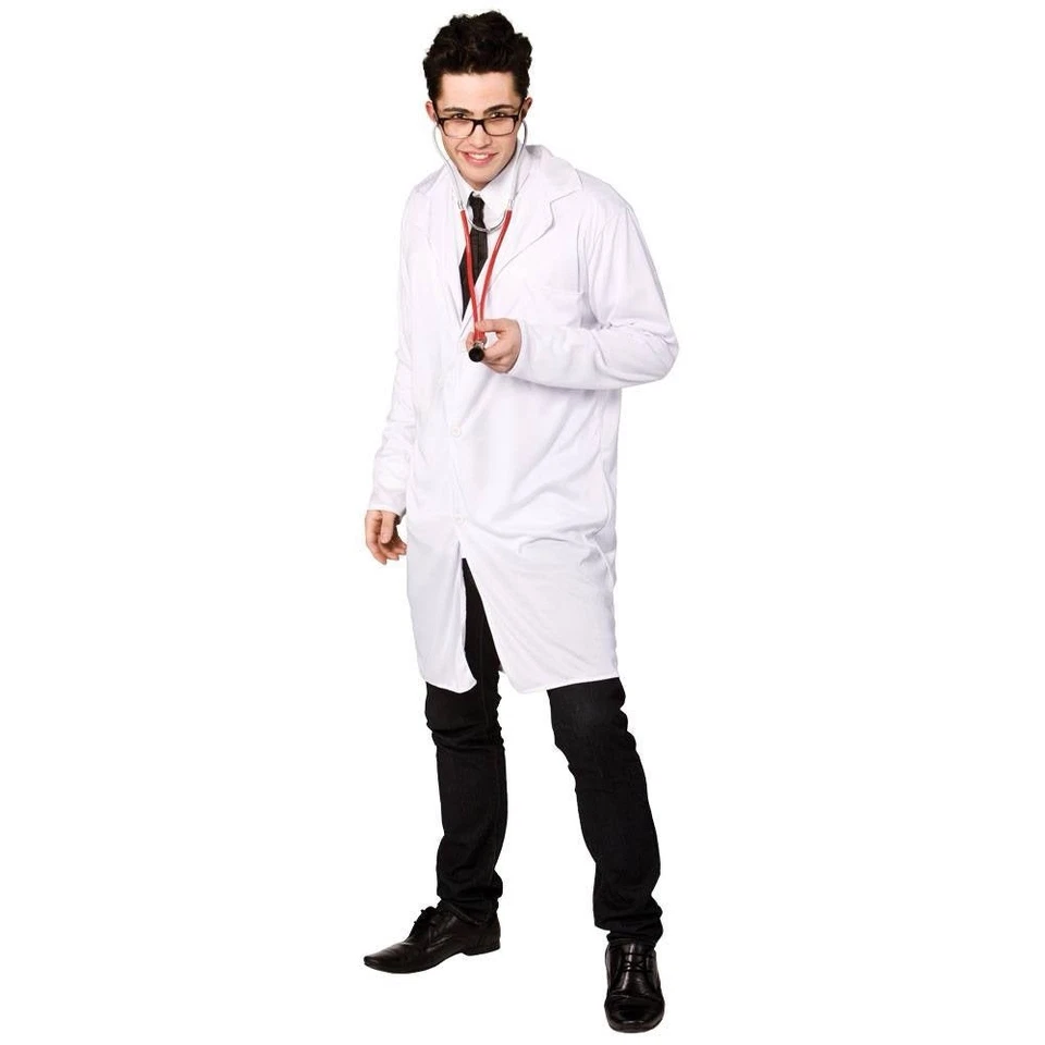 Vestido extravagante adulto médico/ciência branco laboratório/perucas/estetoscópio professor noz - Imagem 1 de 1