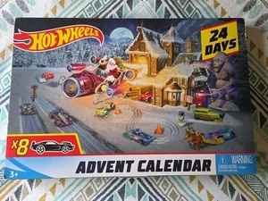 Calendario de Adviento Hot Wheels 2018 vehículos sellados 8x coches 16x accesorios vacaciones - Imagen 1 de 4