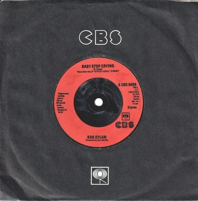 Bob Dylan Baby Stop Crying 7" vinyl UK Cbs 1978 orange injection label design in - Image 1 of 2