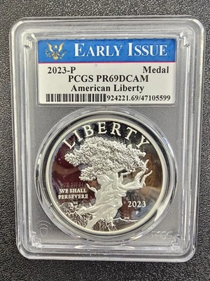 2023-P AMERICAN LIBERTY Silver Medal PCGS PR69CAM EARLY ISSUE - Image 1 of 4