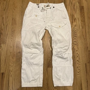 Vintage Polo Ralph Lauren Pants Mens 34x30  Cargo Paratrooper Military White Vtg - Picture 1 of 19