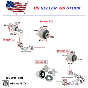 Rear Suspension Bushings Set For Honda CIVIC 2006-2011 Both Sides OEM Quality - Picture 1 of 7