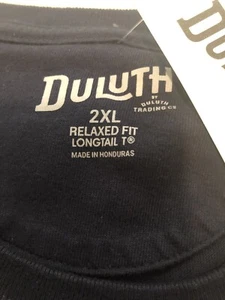 NEW Duluth Trading Co Mens Longtail Short Sleeve T-shirt Navy Size 2XL - Picture 1 of 4
