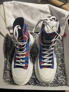 Alexander McQueen Tread Slick Camo Red/Blue Boots Men's Size 41/US 8 - Picture 1 of 9