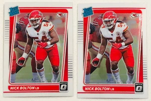 (2) Nick Bolton 2021 Donruss Optic Football Rated Rookie NM-MT RC Lot #275 - Picture 1 of 2