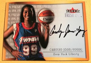 2000 Fleer Ultra CAROLYN JONES YOUNG New York Liberty Fresh Ink Auto Autograph