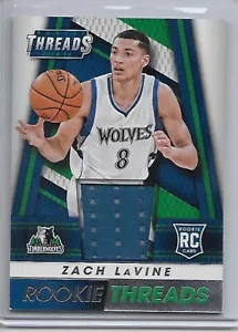 2014-15 Threads ZACH LAVINE Rookie Threads worn Minnesota Timberwolves jersey 61 - Picture 1 of 2