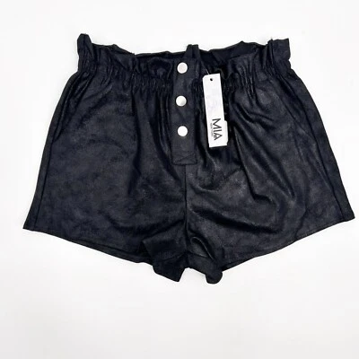 Pantalones Cortos Mia New York Niñas Talla L Metálicos Imitación Gamuza Cintura Elástica Foto 1 de 4