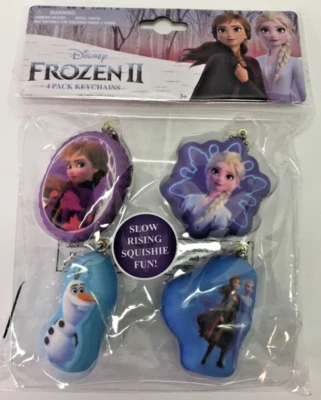 Disney Frozen 2 Elsa Olaf Anna Paquete de 4 Llaveros Blandos - Nuevo Foto 1 de 4