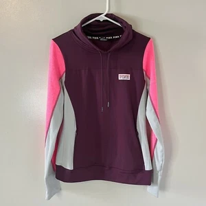 Victoria’s Secret VS PINK Cowl Neck Sweatshirt Pullover Maroon Pink Size Medium - Picture 1 of 7