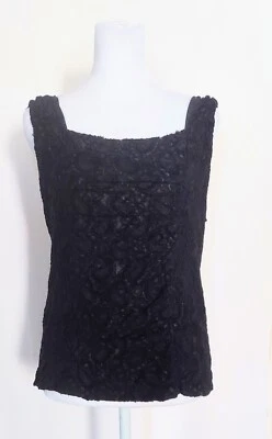 Donna Degnan 无袖上衣女式 XL 码黑色花卉 — 第 1/4 张图片