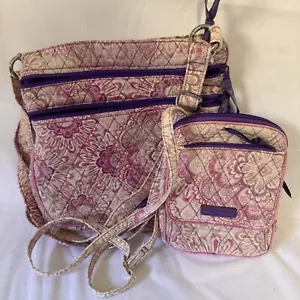 Vera Bradley Triple Zip Shoulder/Crossbody Bag & Small Hipster Bleached FLAW - Picture 1 of 11