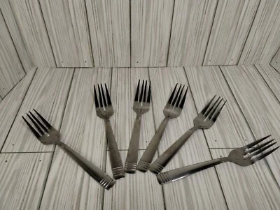 Juego de 6 tenedores de ensalada Gibson Palmore cubiertos de acero inoxidable para porcelana Foto 1 de 4