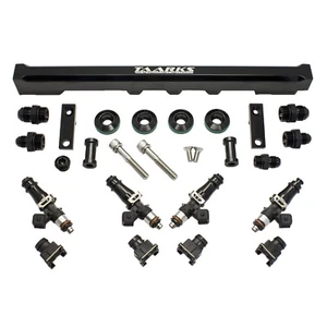 Riel de combustible TAARKS SR20 S13 180sx negro con inyectores originales Bosch 1650cc - Imagen 1 de 3