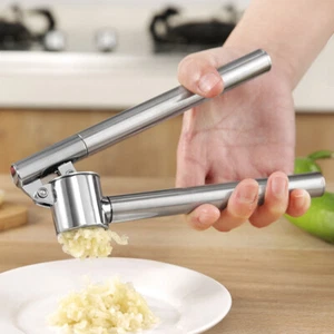 9Stainless Steel Garlic Ginger Crusher Squeezer Masher Press Slicer Long Handle - Picture 1 of 5