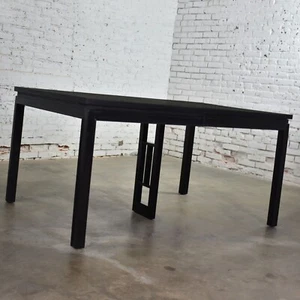 Mesa de comedor de extensión negra estilo párroco asiático MCM años 60 2 hojas - Imagen 1 de 19