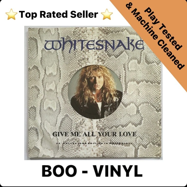 Whitesnake - Give Me All Your Love 12" White Vinyl EX/EX Condition - Image 1 of 4