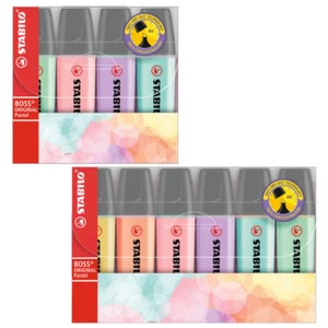 STABILO ORIGINAL PASTEL SHADE HIGHLIGHTER PENS - 4 OR 6 PACK - ASSORTED COLOURS - Picture 1 of 14