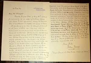 Royal Army Veterinary Corps General Sir John Moore (1864 1940) Signed Letter - Picture 1 of 3