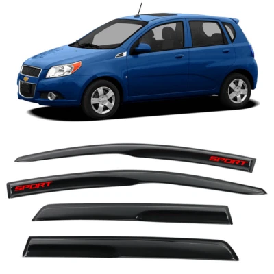 For 07-11 Chevy Aveo5 Hatchback Window Visors Mugen Style Rain Guard & Sport - Image 1 of 4