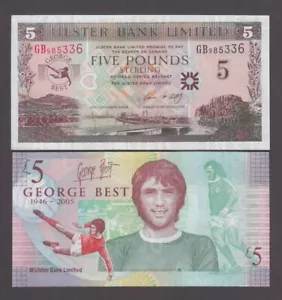 Northern Ireland -ULSTER BANK P.339 5 POUNDS GEORGE BEST COMMEMORATIVE AU YYY - Picture 1 of 1