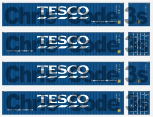 Code 3 selbstklebendes Vinyl Aufkleber - TESCO Behälter - Dapol & Bachmann OO Stärke 2er-Pack - Bild 1 von 1