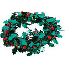 Traditional Metal Berry Wreath with Holly Leaves for Xmas Decoration