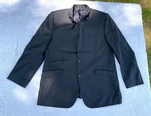Kenneth Cole 46 L New York Men’s Black Pinstripe Wool Suit Jacket Blazer - Picture 1 of 7