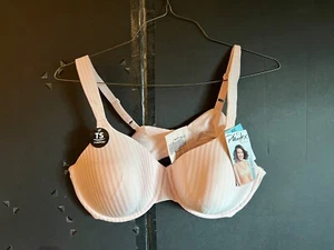 Playtex Secrets Perfectly Smooth Underwire Bra Nude Stripe 42C Size 4747 New - Picture 1 of 3