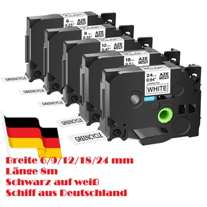 2/5x Schriftband 6-24MM kompatibel Brother P-Touch TZ 211 221 231 241 251 131 - Picture 1 of 21