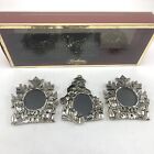 Gorham Set of 3 Picture Frame Silverplated  Christmas Ornaments Santa Snowman