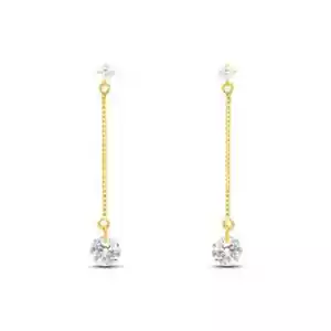 Orecchini Punto Luce Bianco Pendente Stroili Oro Giallo 9 Kt 375% cod. 1423909 - Foto 1 di 5