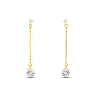 Orecchini Punto Luce Bianco Pendente  Stroili Oro Giallo 9 Kt 375% cod. 1423909 - Immagine 1 di 4