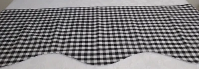 Buffalo Check Black & White Scalloped Kitchen Valance 48"x14" Farmhouse Decor - Image 1 of 4
