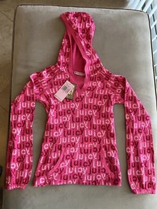 Juicy Couture Born In The Glamorous Usa Girls Pink Pull Over Vintage NWT Size 8 - Picture 1 of 5
