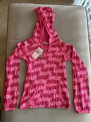 Juicy Couture Born In The Glamorous Usa Girls Pink Pull Over Vintage NWT Size 8 - Image 1 of 4