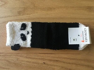 J.Crew CrewCuts Girls PANDA Black White Size M Socks NWT Non-slip k13-K2 - Picture 1 of 4