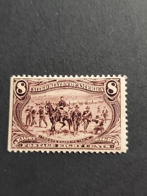 US Stamp Scott#289 Trans-Mississippi Issue 8c Troops Guarding Train Unused-#5479 - Image 1 of 4