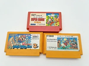 Nintendo Famicom Lot 3 Super Mario 1&USA&3 Set Cartridge Only FC NES Tested - Picture 1 of 11