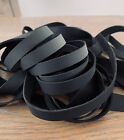 100 cm long Black leather strap strip 1.5mm thickness Matte finish