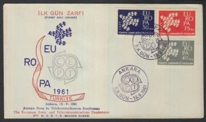 TURKEY 1961 EUROPA CEPT SET ON FDC DOVES CACHET (ID:407/D15978) - Picture 1 of 1