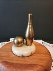 Vintage Solid Brass Figurine with Marble Base