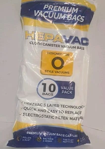 VEVA Premium HEPA Vacuum Bags Style O Pack of 10 Cloth Bag - Picture 1 of 5