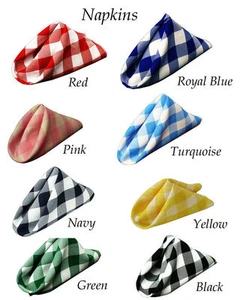 300 servilletas a cuadros 20""x20"" poliéster búfalo gingham hechas en EE. UU. 4 colores - Imagen 1 de 5