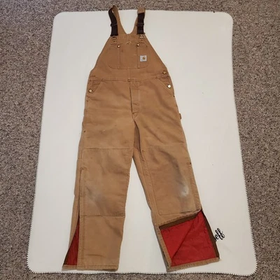 Edredón Carhartt Doble Rodilla Aislado De Colección EE. UU. Baberos/monos de pato 38 x 32 Foto 1 de 4