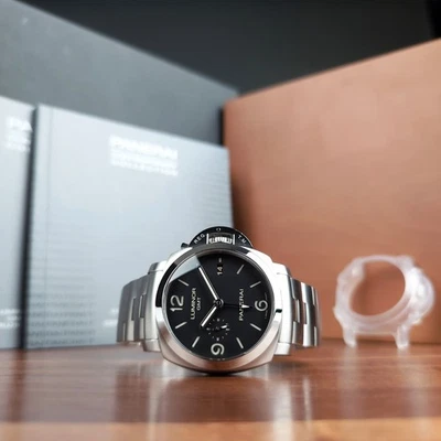44mm Panerai Luminor GMT 1950 3 Days w/ Box & Papers PAM00329 - Image 1 of 4