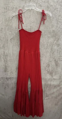 Moda Mono Nova Para Mujer Pequeño Corpiño Calado Niveles Pierna Ancha Boho Verano Foto 1 de 4