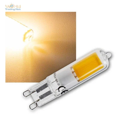 G9 LED Stiftsockel Leuchtmittel COB aus Glas, 230V 4W Stiftsockel-Lampe 500lm - Bild 1 von 4